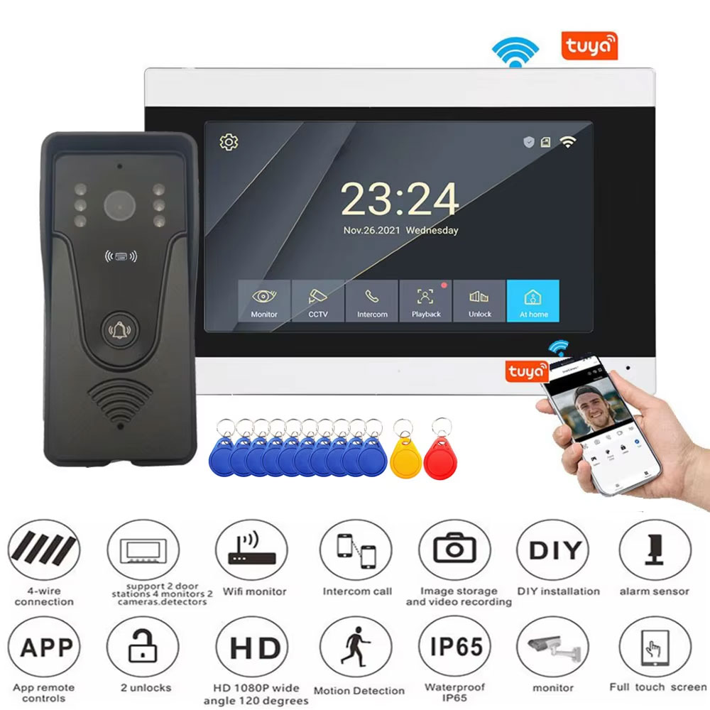 Smart Home Video Doorbell App - Tuya 1080P Touch Screen a colori