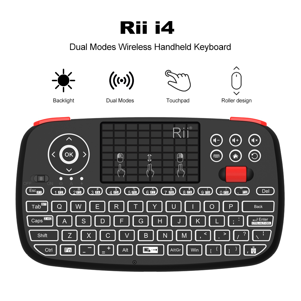 Smart Home Keyboard - Tastiera Wireless Rii I4 Mini BT