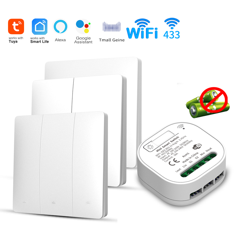 Smart Home Proxmox - Interruttore Luce Intelligente Tuya WiFi Autoalimentato,