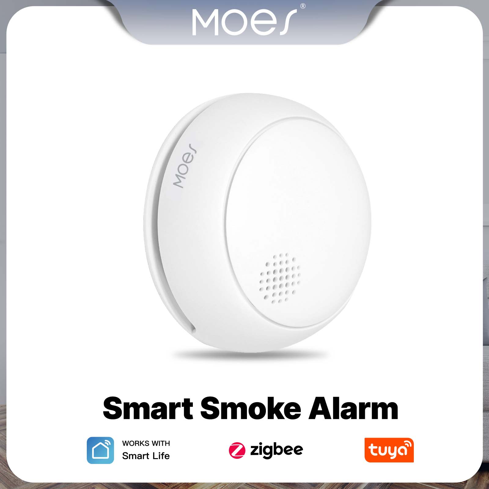 Smart Smoke Detector - MOES ZigBee Rilevatore di Allarme Fumo